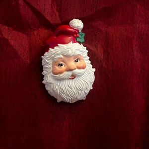 Vintage 90s Hallmark Festive Santa Claus Brooch Pin
